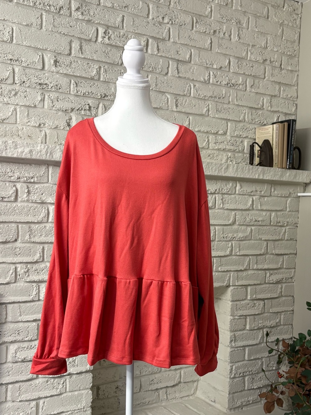 BNWT-Brand New With Tags Jilly x Joe Fresh Peplum Knit ‘Mindy’ Boho Red Tunic 2X